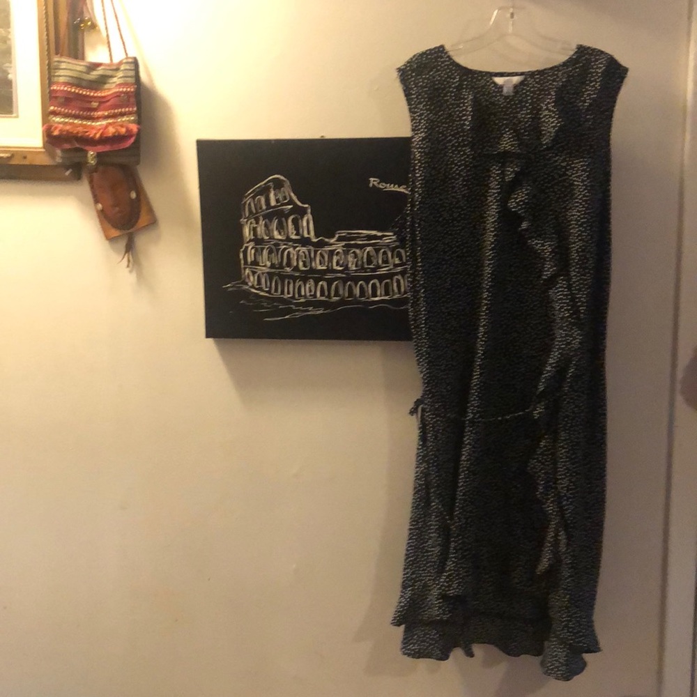 Black and White Dotted Hi-Lo Dress